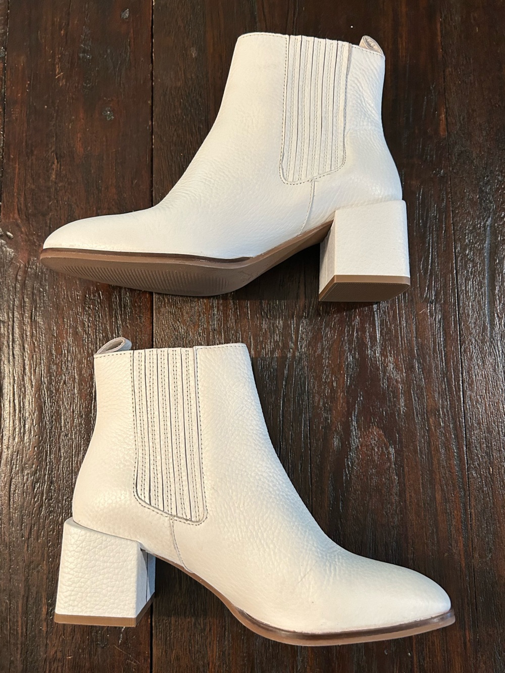Seychelles Exit Strategy White Leather Ankle Booties - Size 6 - Picture 6 of 7